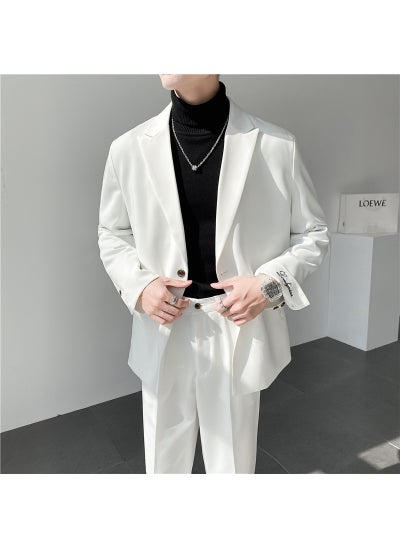 اشتري Fashion Mens Casual Suit Set Summer 2024 white في الامارات