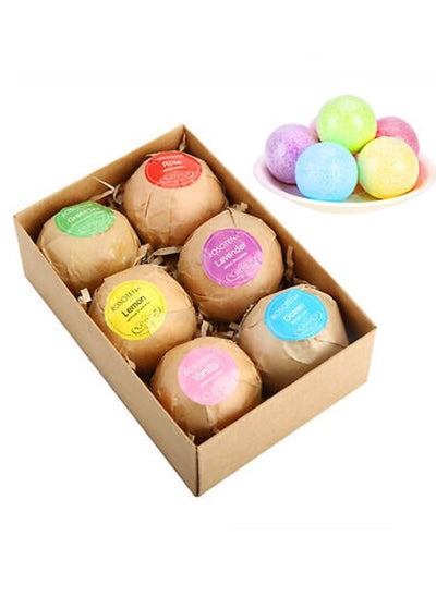 اشتري 6PCS Bath Salts Bombs Essential Oils Spa Bath Soap Scented Bubble Balls Gift Set في الامارات