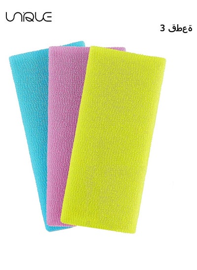 Buy Bath Washcloth, Exfoliating Washcloth Towel 3PCS, Washcloth Nylon Beauty Skin Bath Wash Towel Sponge, Back Scrubber Washer for Shower, Body Scrub Rag Brush Loofah Exfoliator for Body Exfoliation in Saudi Arabia