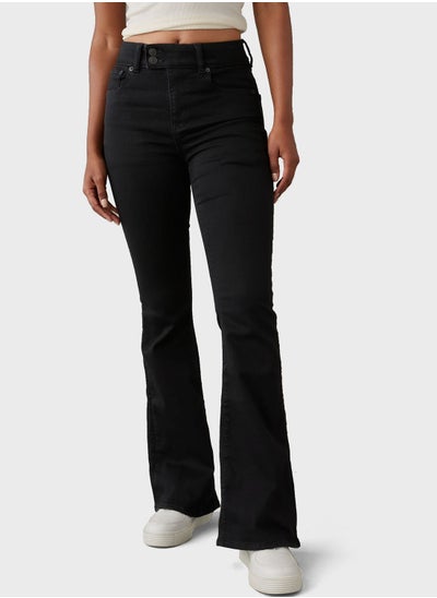 اشتري High Waist Straight Fit  Flared Jeans في الامارات