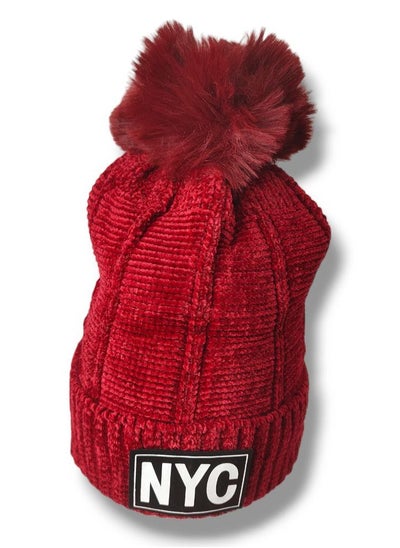 Buy Ice Cap is a modern winter hat with a NYC pattern and lined with fur. in Egypt