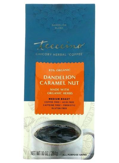 Buy Teeccino Chicory Herbal Coffee Dandelion Caramel Nut Medium Roast Caffeine Free 10 oz 284 g in UAE