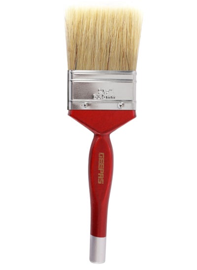 Buy Geepas 2.5" Paint Brush GT59312, 30% Bristles and 70% Silk, Ideal For a Variety of Surfaces and Paints, Suitable for Home and Business Use, Red in UAE