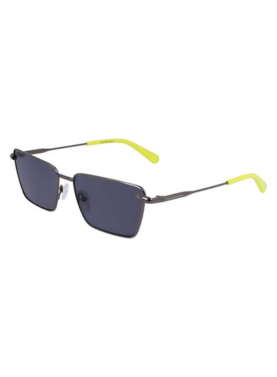 Buy Full Rim Metal Rectangle Sunglasses Ckj22217S 5816 (017) Dark Ruthenium/Gray in UAE