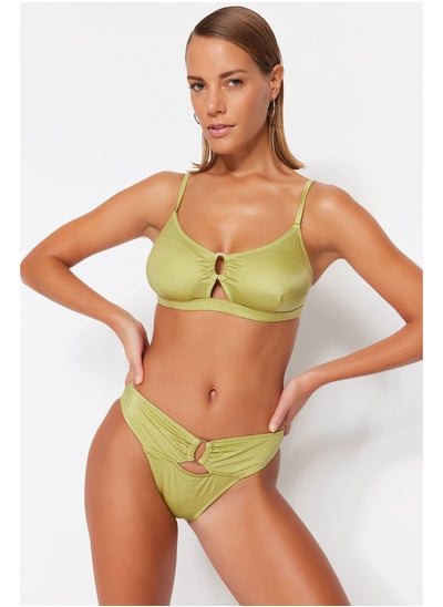 Buy High Leg Bikini Bottom with Green Accessories TBESS23BA00215 in Egypt