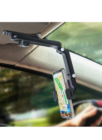 Buy 360 Rotatable and Adjustable Car Phone Holder for Rearview Mirror, Compatible with All Smartphones in Saudi Arabia