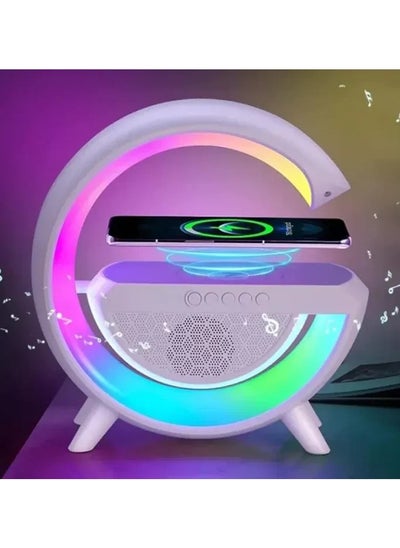 اشتري SUPER TOY Wireless Speaker with Colorful Light Atmosphere LED Smart Light Lamp with Wireless Charger في السعودية