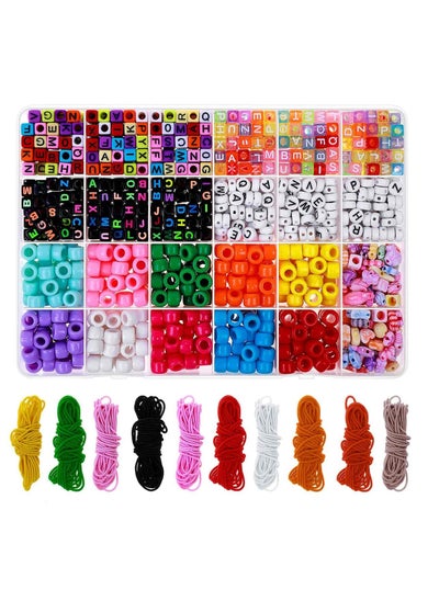 Buy Bead Bracelet Making Kit Bead Friendship Bracelets Kit with Pony Beads Letter Beads Charm Beads and Elastic String for Bracelet and Jewelry Making DIY in UAE