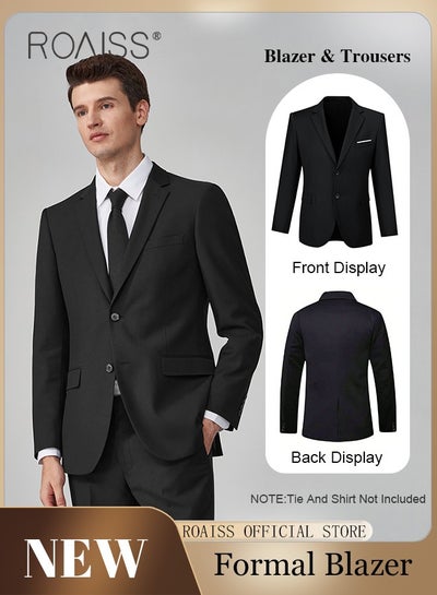 Buy Lightweight Casual Blazers for Men Two Button Slim Fit Formal Top Mens Stylish Regular Suit Jacket Working Clothes or Groomsmen Uniform in Saudi Arabia