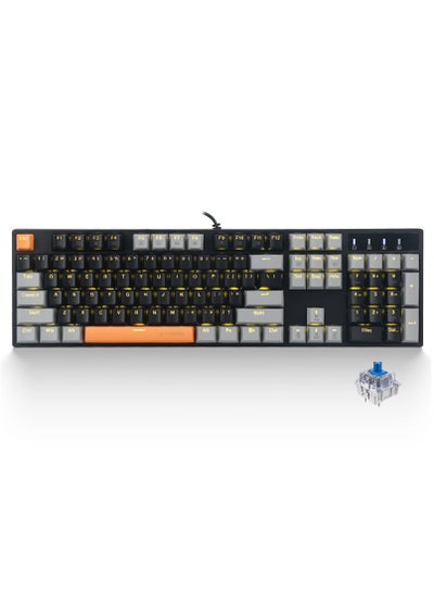 Buy Z-14 Mechanical Gaming Wired Keyboard,104 Key Blue Switch Full-Size Computer Keyboards for Computer PC Laptop Gamer Black Grey in Saudi Arabia