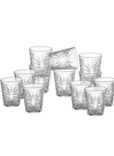 اشتري Set of 12 clear glass juice, serving and all-purpose glasses في السعودية