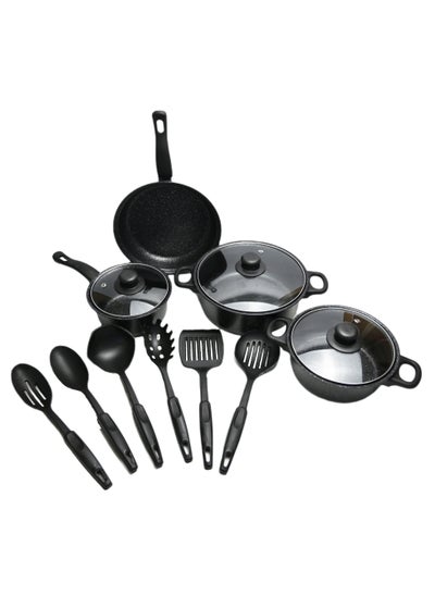 Buy 13 Piece Pots and Pans Set - Nonstick Cookware Set with Comfort-Grip Handle, Non Stick Kitchen Cookware Sets Pots, Pans, Lids - Non Toxic, PTFE & PFOA Free in UAE