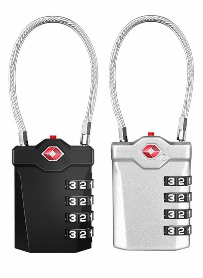 Buy Luggage Lock, Password Travel Lock, Luggage Locks TSA Approved with Inspection Indicator, 4 Digit Combination Travel Lock with 5.5 Inch Cable for Suitcases, Backpack, Baggage in Saudi Arabia