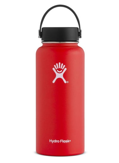 Buy Stainless Steel Vacuum Insulated Water Bottle Outdoor Sports Kettle Thermos Cup 946ml 32oz Red in UAE