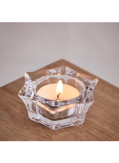 اشتري Ezra Clear Glass Star Tealight Candle Holder 7 x 2.8 x 7 cm في الامارات