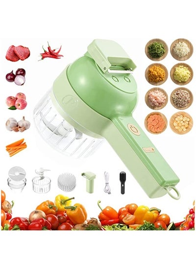 Buy 4 in 1 Handheld Electric Vegetable Cutter Set, Portable Electric Vegetable Cutter, Multifunctional Wireless Electric Grinder For Garlic Pepper Chili Onion Celery in UAE