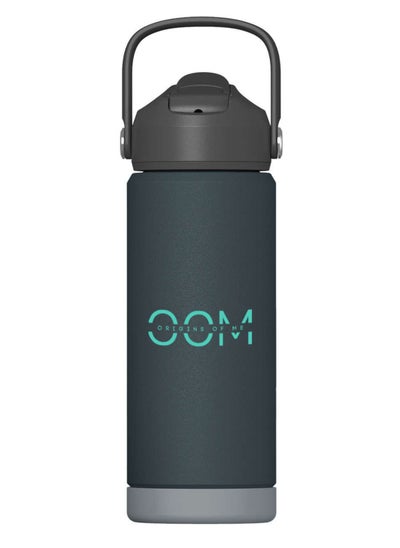 Buy OOM 550ml/18oz Dark Green Travel Bottle Double Walled Stainless Steel with Straw Lid, BPA Free, 18hr Hot & 24 Hr Cold, Leak Proof Water Bottle Suitable for school, gym, office in UAE