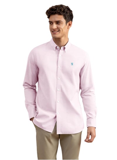 Buy Men's Lion Oxford Shirt - Pink in Saudi Arabia