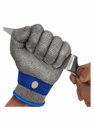 اشتري Cut Resistant Glove Level 9 Cutting Glove Stainless Steel Wire Mesh Metal Glove for Kitchen, Garden, Fishing, Durable Cut Glove for Men or Women (XL) في السعودية