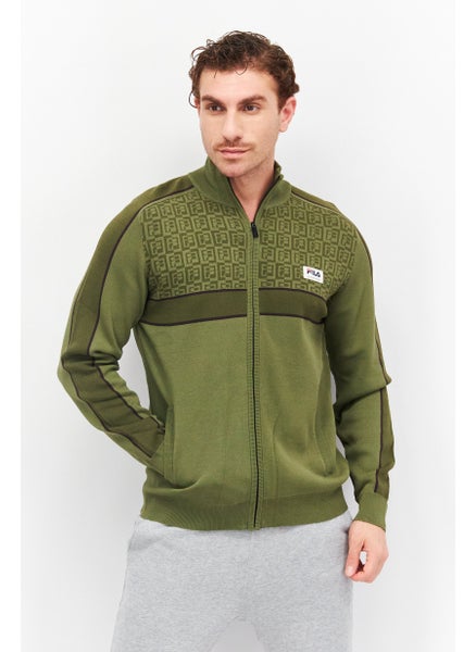 Buy Men Sportswear Fit Long Sleeves Outdoor Sweatshirt, Olive in UAE