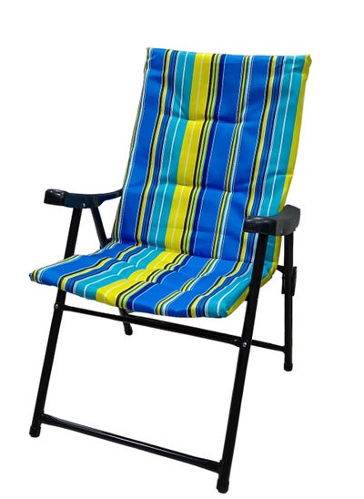 Buy Foldable Camping Chair with Cusion Premium Quality/Beach Chair/Garden Chair/Fishing Chair/Picnic Chair in UAE