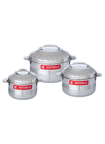 Buy 3 Pieces Stainless Steel Container Set 1000ML/2000ML/3000ML in Saudi Arabia