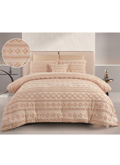 Buy Two-piece bridal bedspread with engraving design to add beauty and elegance to your room decor, 8 pieces, comforter size 260x240 cm in Saudi Arabia