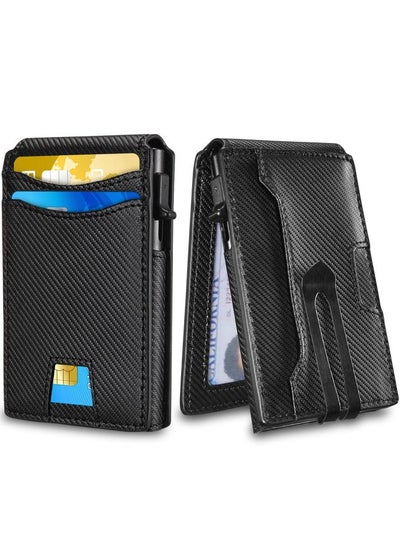 Buy Explosion Flip Wallet Anti-infringement Metal Card Box Cowhide Card Bag Large Capacity Men's Leather Wallet in Saudi Arabia