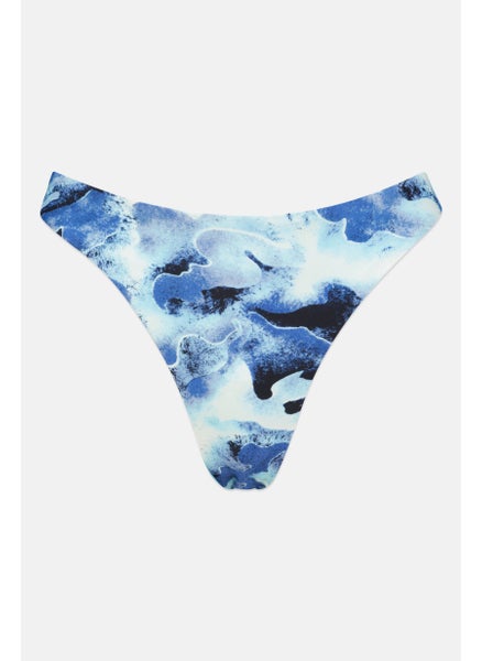 اشتري Women Allover Print Bikini Bottom, Sky Blue Combo في الامارات