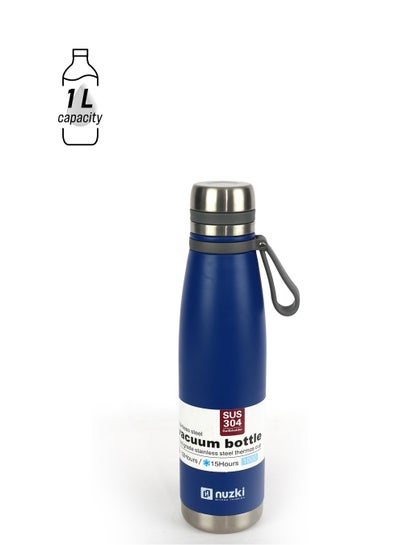 Nuzki Stainless Steel Vacuum Insulated Flask, Leak-proof, BPA-free Double  Walled Thermal Mug for, 1 -Liter Sports Water Bottle, Travel Water Bottle  for Hot or Cold Drink price in Saudi Arabia | Noon