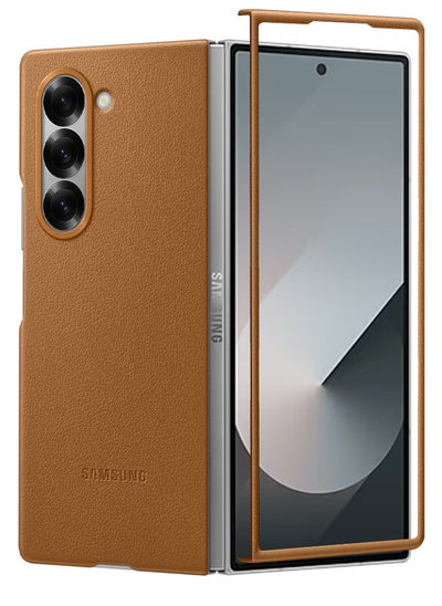 Buy (for Samsung Galaxy Z Fold 6) Case Cover Kindsuit Leather Case Slim and sleek silhouette / Brown in UAE