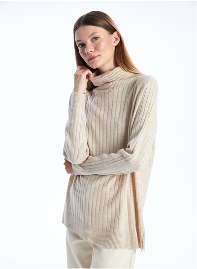 Buy Turtleneck Straight Long Sleeve Oversize Women's Knitwear Tunic in Egypt