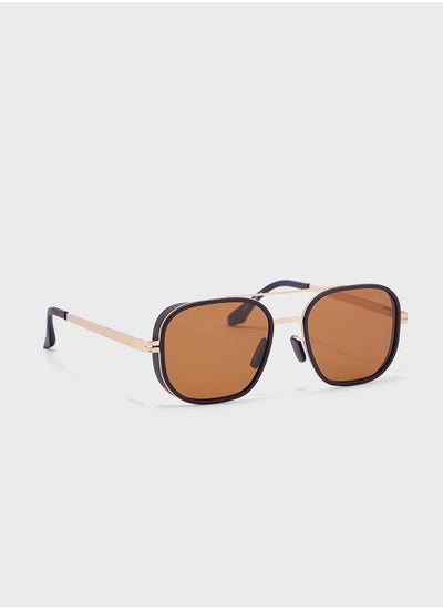 Buy Polarized Lens Aviator Steampunk Sunglasses in UAE