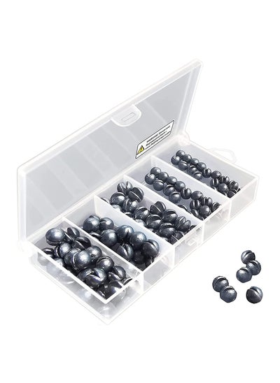 اشتري Fishing Weights Sinkers Kit, 100pcs Round Split Shot Sinker, Fishing Weights Egg Sinkers 5 Sizes, 7/1000 oz, 17/1000 oz, 7/200 oz, 1/20 oz, 7/100 oz, Plastic Box Pack 3.8 x 1.9 x 0.7 inch في السعودية