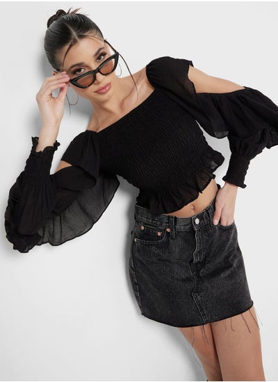 Buy Cutout Ruffle Top in UAE