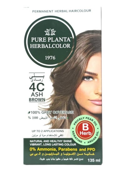 Buy Permanent Herbal Hair Colour 4C Ash Brown 135ml in Saudi Arabia