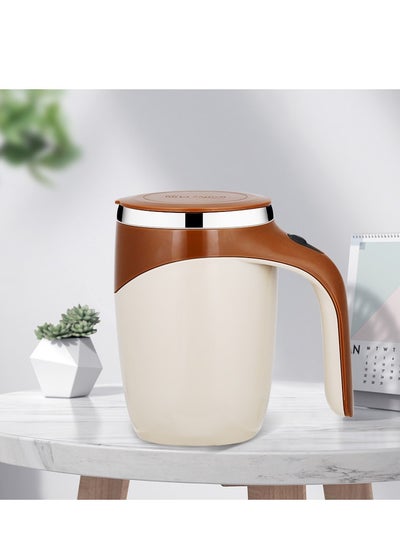 اشتري Portable Rechargeable Automatic Magnetic Stirring Coffee Mug 380ML Beige في السعودية