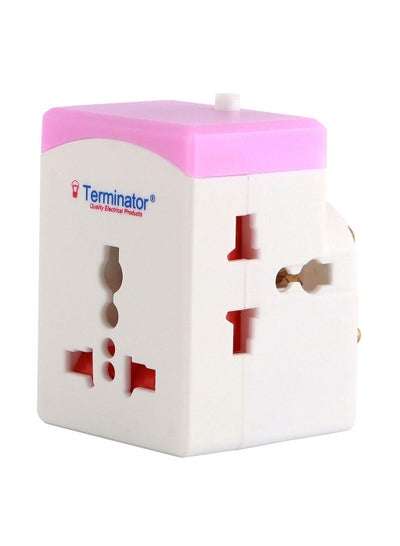 Buy Terminator Multi-Plug Fitted 5A Fuse 3 Pin Round Plug Night Light & Switch 3 Way 3 Pin Universal Socket 5A in UAE