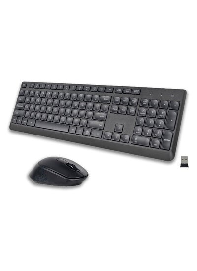 Buy 2.4 GHz Wireless Silent Keyboard and Mouse Combo for Windows Chrome Laptop Computer PC Desktop, 106 Keys Full Size with Number Pad, 1600 DPI Optical Mouse (Black) in Saudi Arabia