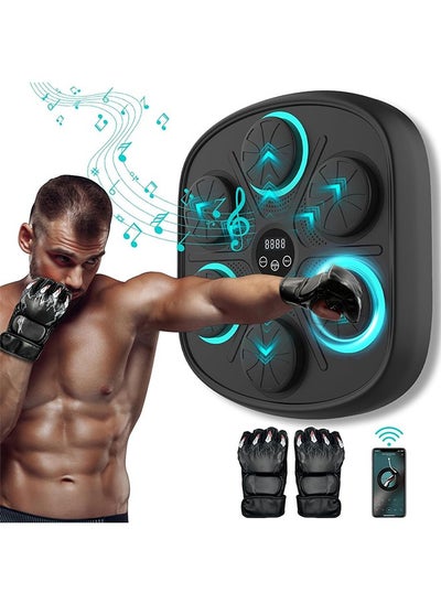 Buy Wall Mounted Boxing Training Machine, Smart Music Boxing Machine With Boxing Gloves 6 Lights Bluetooth Sensor Target Boxing Pads Reaction Coordination Hand Aye Adult Boxing Machine Training in Saudi Arabia