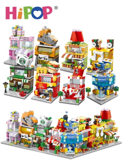 اشتري 8 in 1 Mini Shop Building Blocks,Widely Compatible,1439Pcs Mini Figure Building Block Set في السعودية