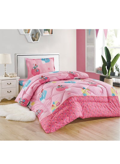 Buy 3-Piece kids Medium Filling Comforter set Reversible Bed Set Single Size 160x210 cm for Boys & Girls in Saudi Arabia