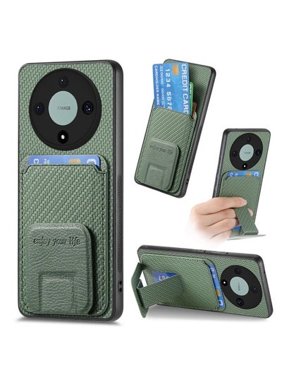 Buy Cover Case for Honor X9b 5G Folding Bracket Card Insertion Anti-drop Shell Magnetic Attraction with Stand Card Holder 2 in 1 PU Leather Ferrule with RFID Blocking Credit Card Holder Green in UAE