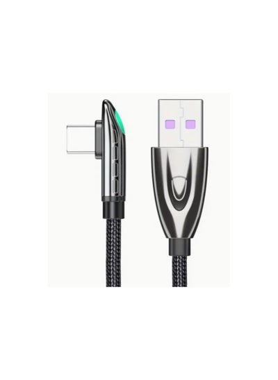 اشتري Essager 99.97cm 6A 66W USB Type C Cable For Samsung LED 5A Fast Charging USB-C USBC Charger 90 Degree Cable Data Cord في الامارات