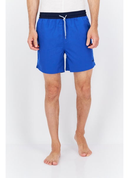 اشتري Men Brand Logo Drawstring Board Shorts, Blue في الامارات