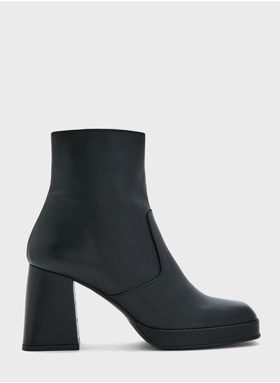 Buy Squared High Heel Ankle Boot in Saudi Arabia