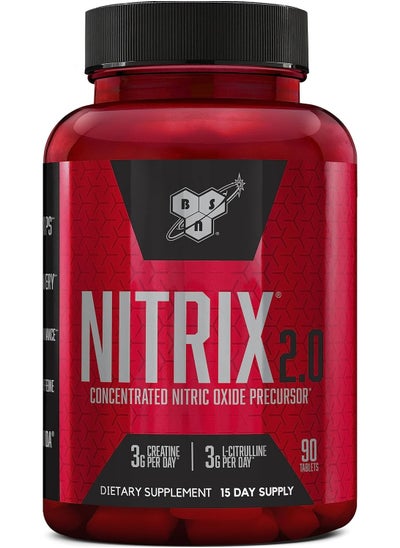 Buy NITRIX 2.0 Nitric Oxide Precursors 3g Creatine 3g L Citrulline Supports Workout Performance Pumps Muscle Recovery and Endurance  90 Tablets in UAE