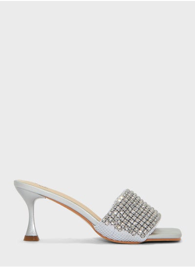 اشتري Diamante Square Toe Mule Sandal في الامارات