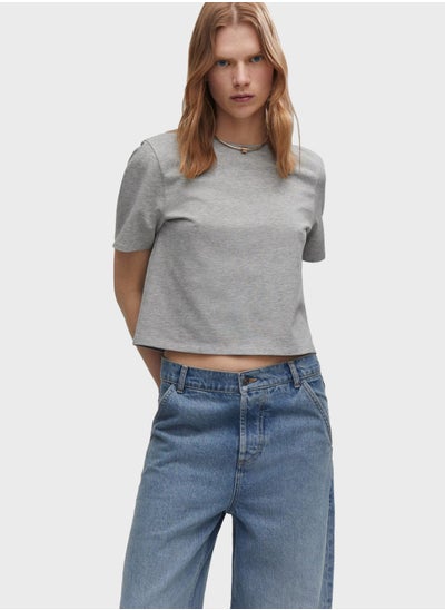 Buy Round Neck Crop T-Shirt in UAE