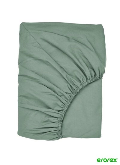 Buy Fitted sheet green 80x200 cm in Saudi Arabia